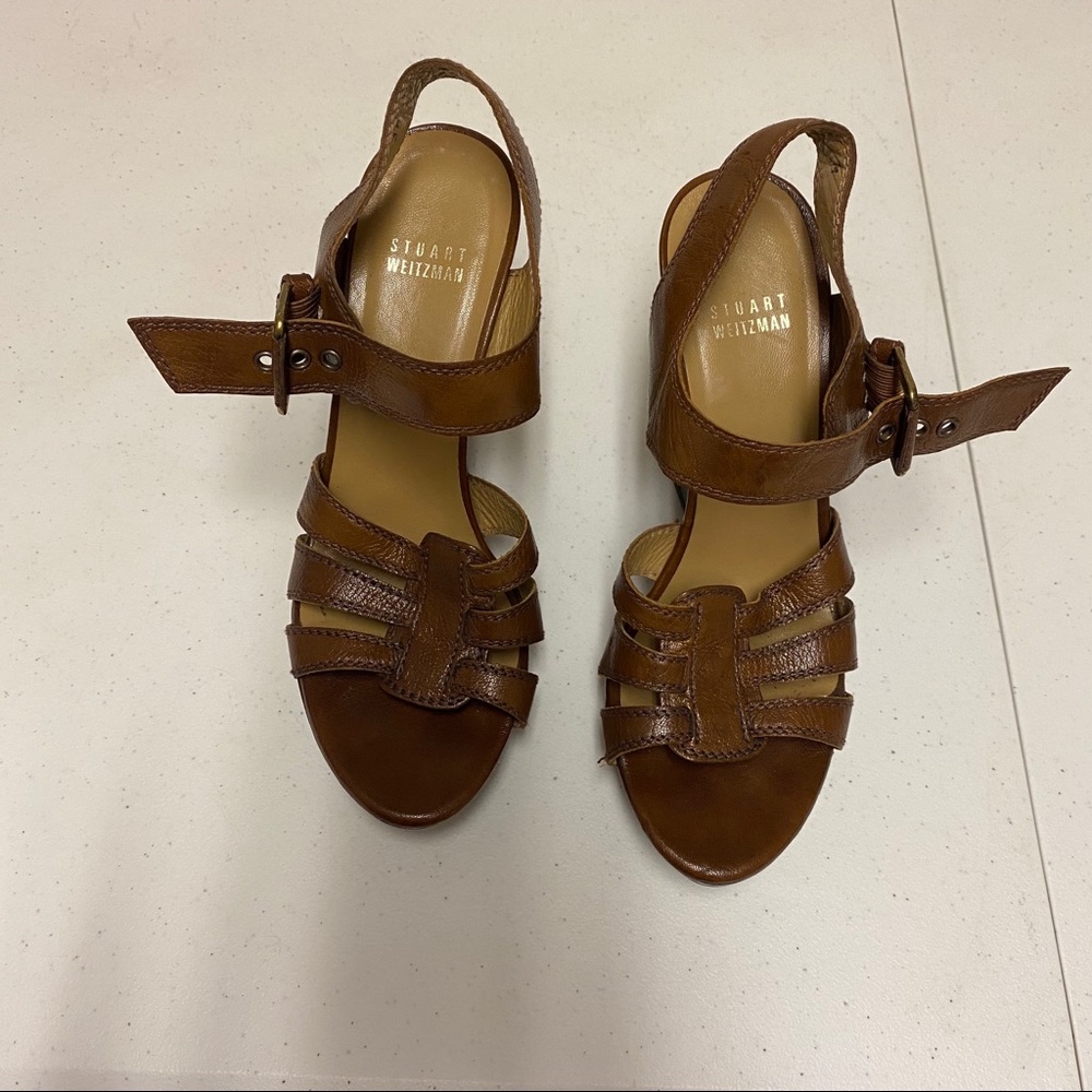 Stuart Weitzman Brown Wedge Heels Size 7